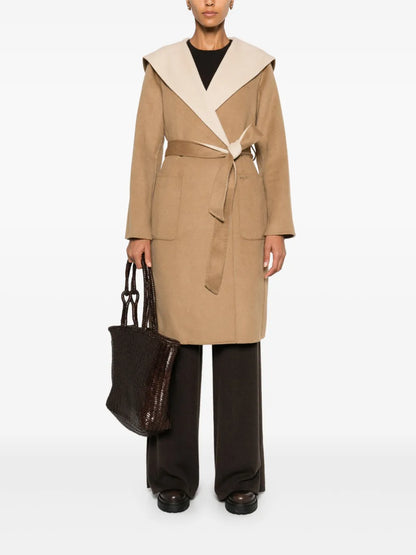 Two-Tone Hooded Coat