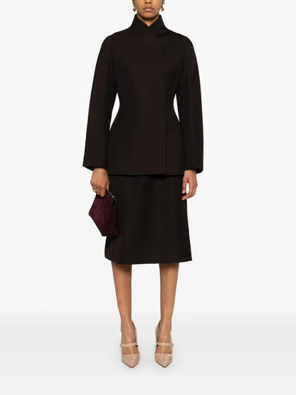 Slit-Detailed Midi Skirt