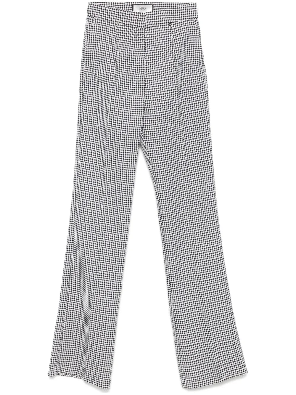 Houndstooth High-Waist Trousers