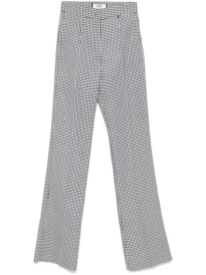 Houndstooth High-Waist Trousers