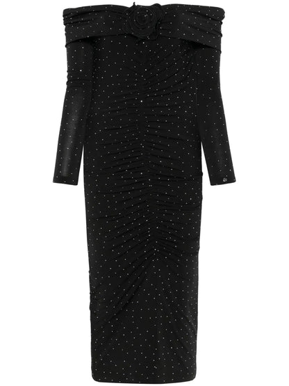 Crystal-Embellished Midi Dress