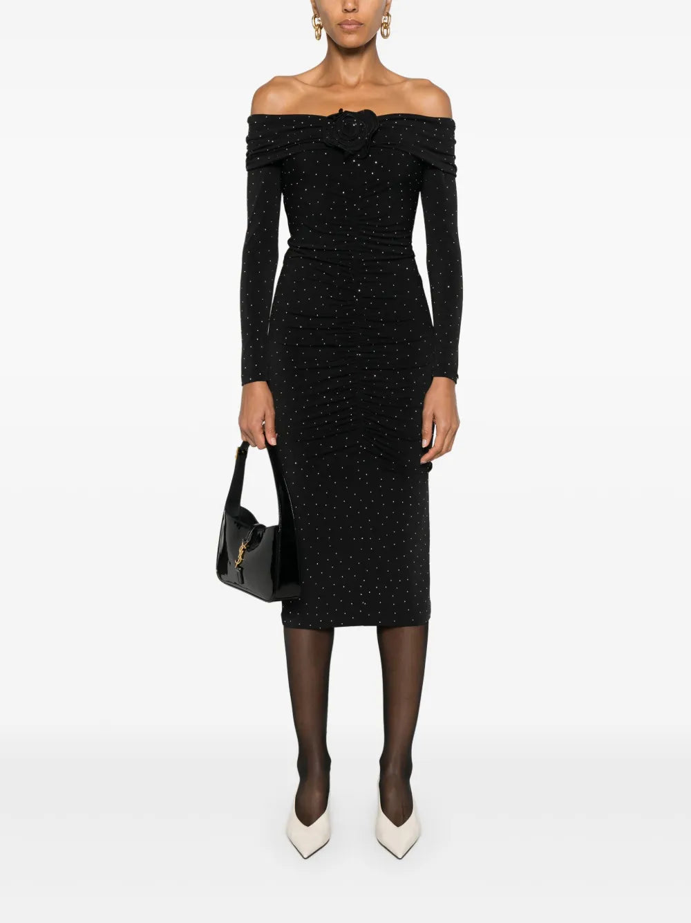 Crystal-Embellished Midi Dress