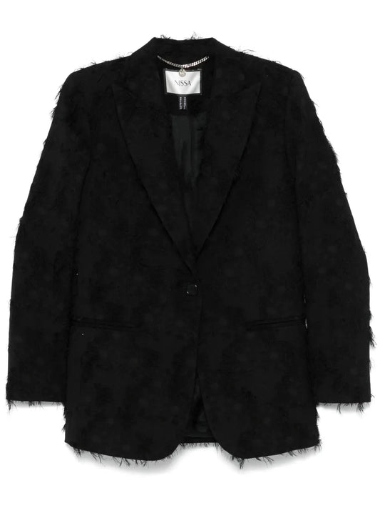 Floral-Jacquard Blazer