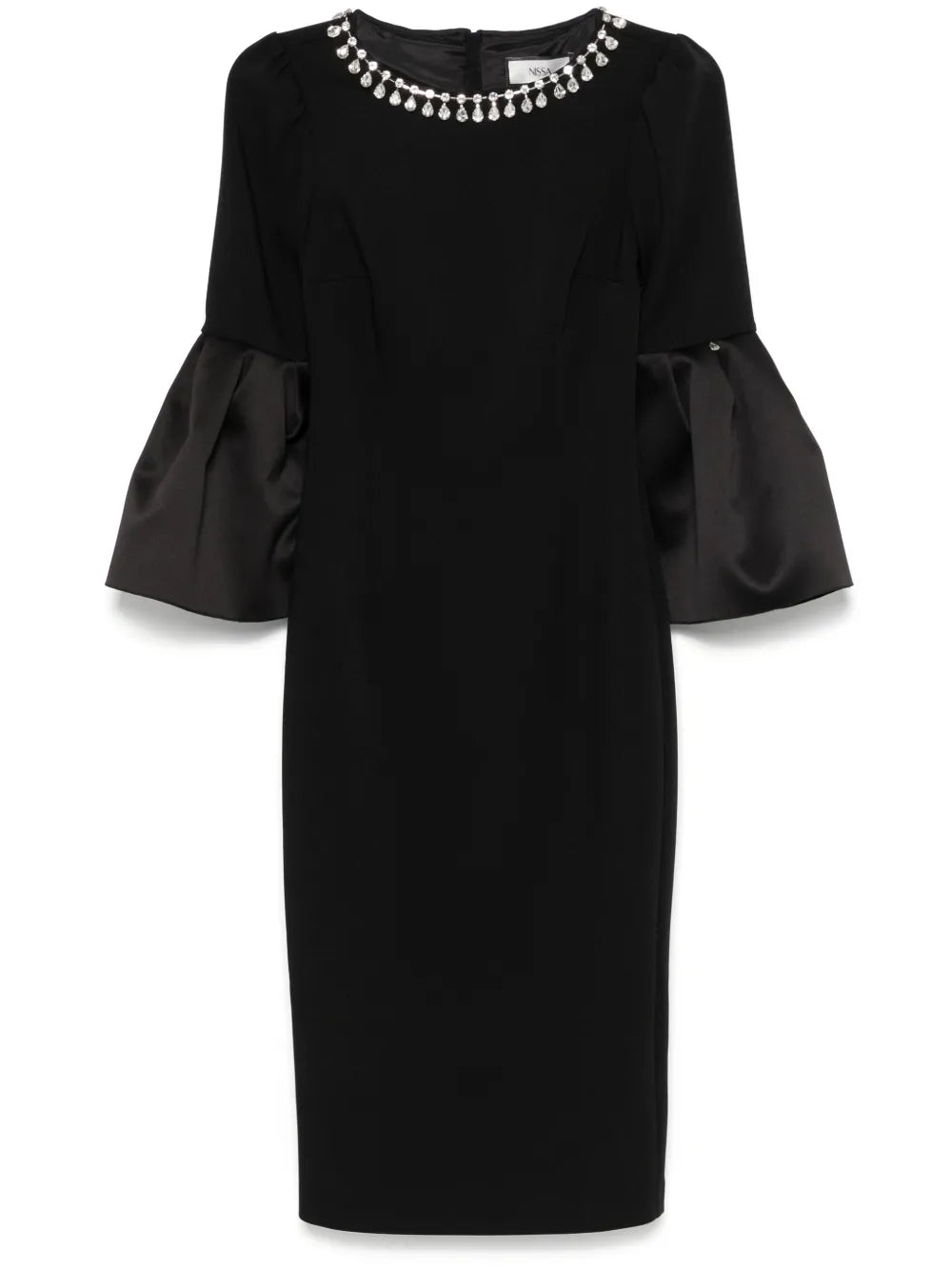 Crystal-Embellished Crepe Midi Dress