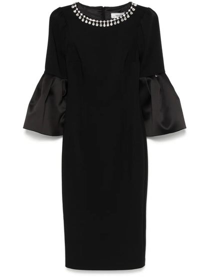 Crystal-Embellished Crepe Midi Dress