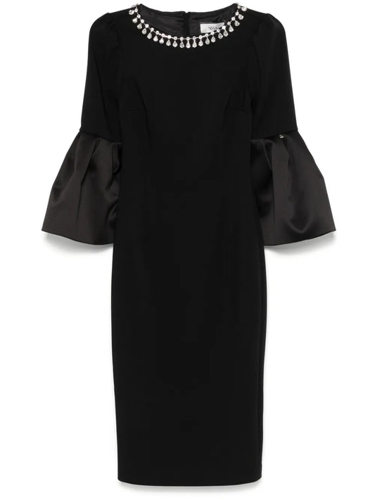 Crystal-Embellished Crepe Midi Dress