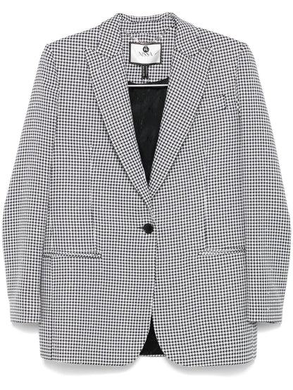 Houndstooth Single-Breasted Blazer