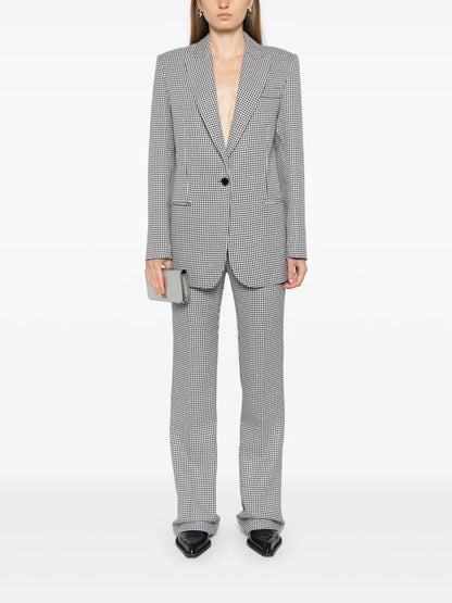 Houndstooth Single-Breasted Blazer