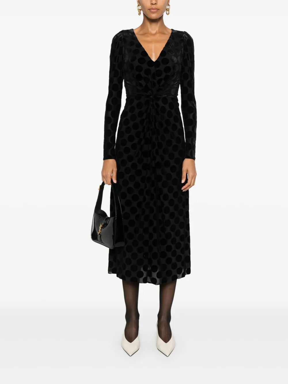 Polka-Dot Midi Dress