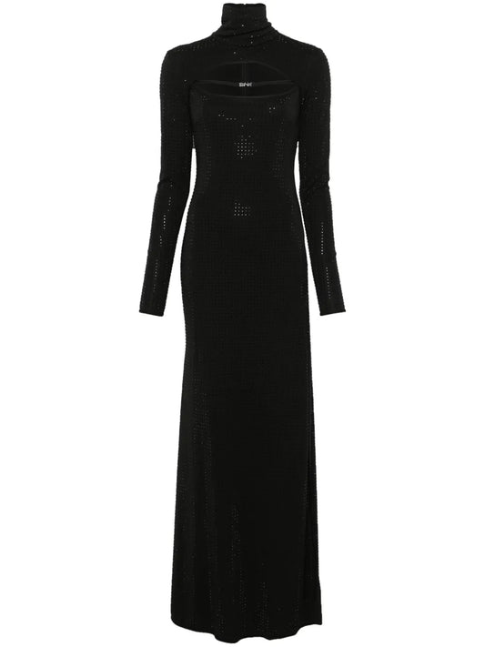Rhinestone-Embellished Maxi Dress