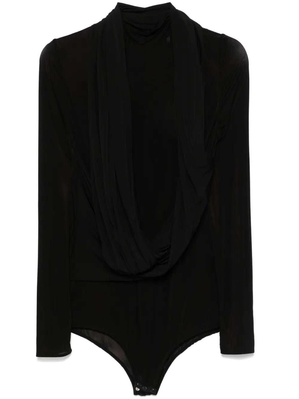 Cape-Effect Sheer Bodysuit