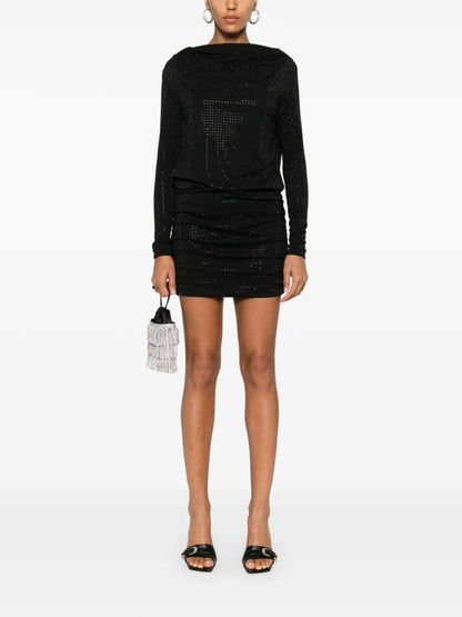 Rhinestone-Embellished Mini Dress