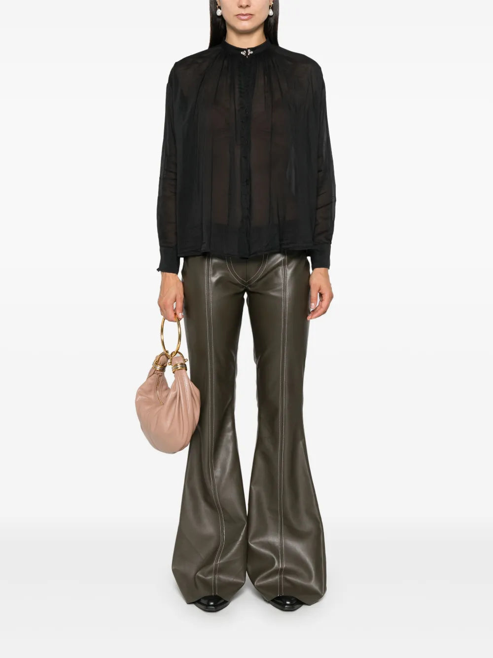 Crystal-Embellished Voile Shirt
