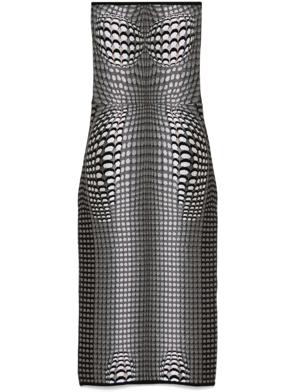 Moon-Print Jacquard Midi Dress
