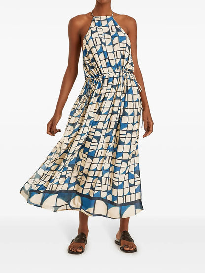 Cascais-Print Maxi Dress