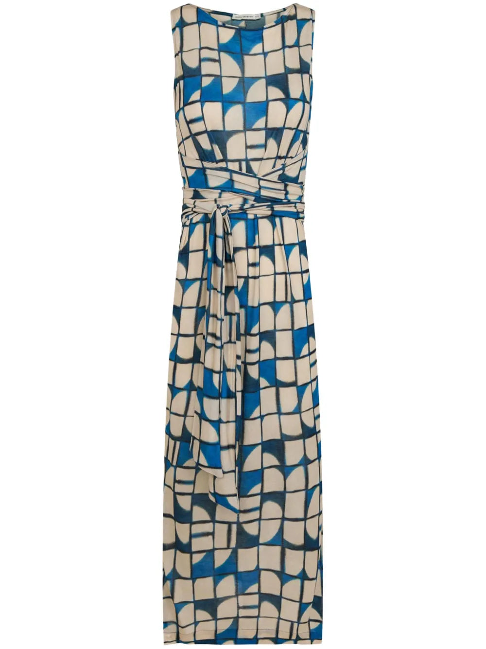 Geometric-Print Midi Dress