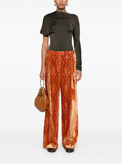 Devoré-Effect Trousers