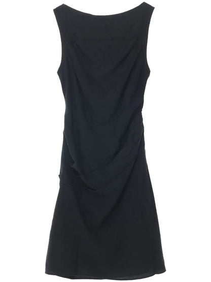 Boat-Neck Short Dress
