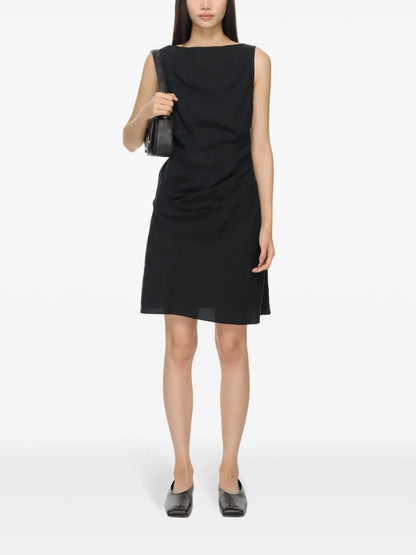 Boat-Neck Short Dress