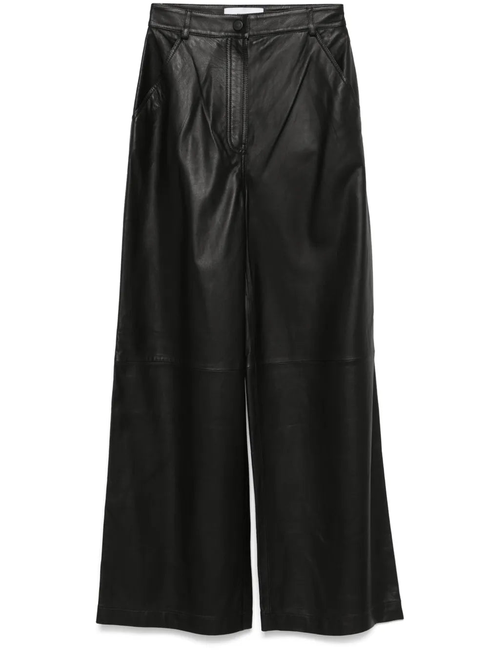 Leather Straight-Leg Trousers