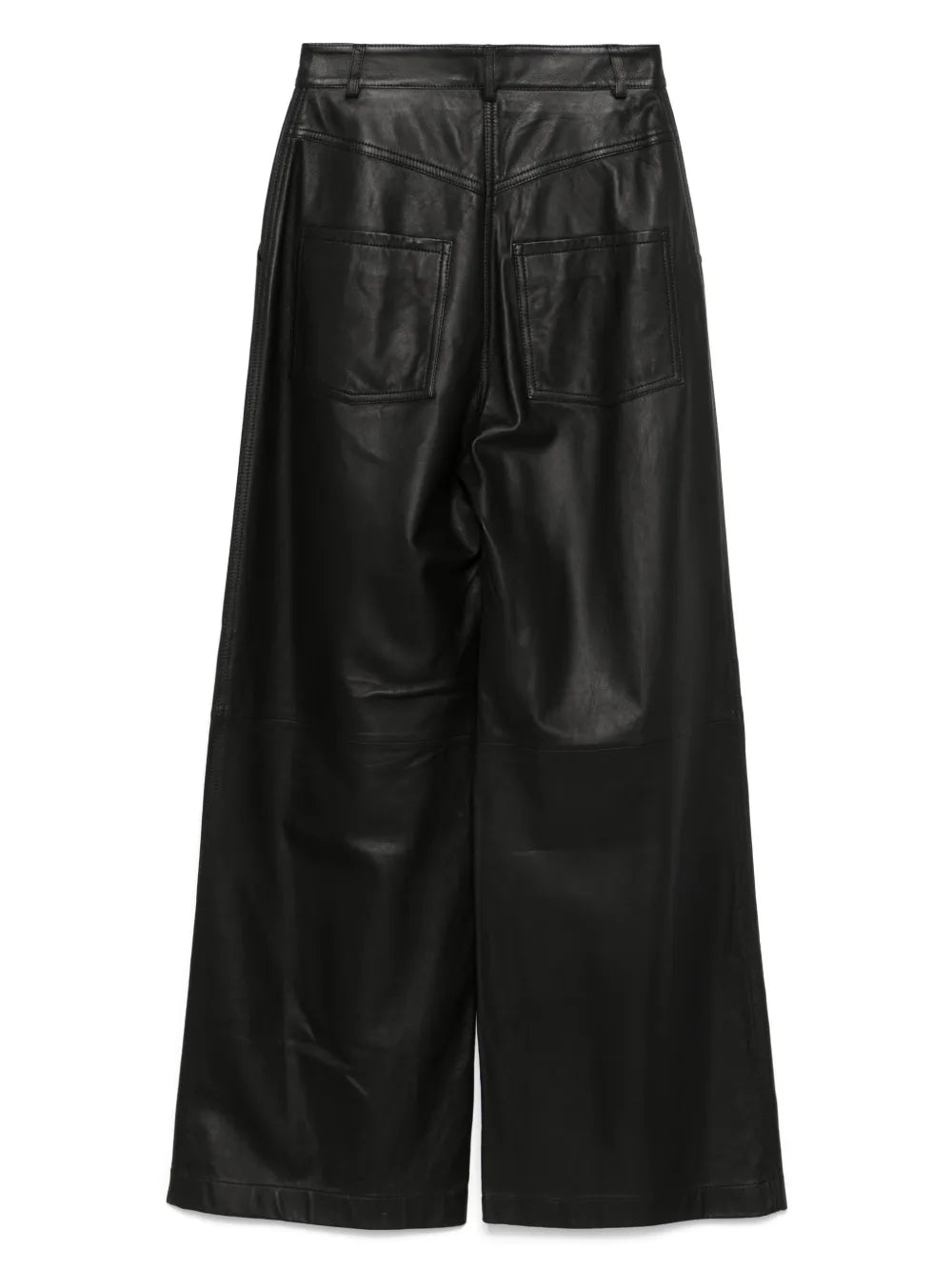 Leather Straight-Leg Trousers