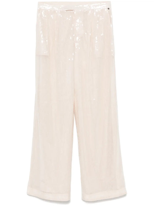 Sequinned Straight-Leg Trousers