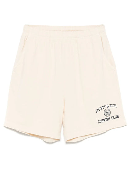 Varsity Crest-Print Track Shorts