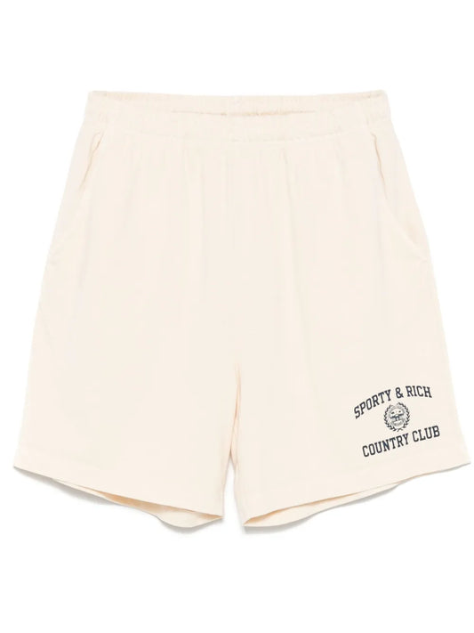 Varsity Crest-Print Track Shorts