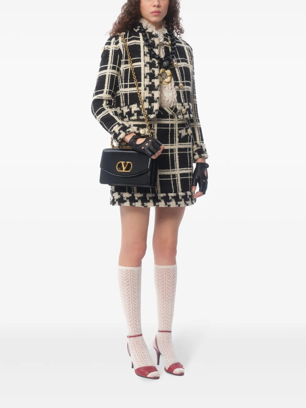 Checked Tweed Caban Jacket