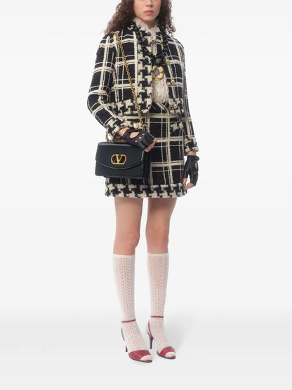 Checked Tweed Caban Jacket