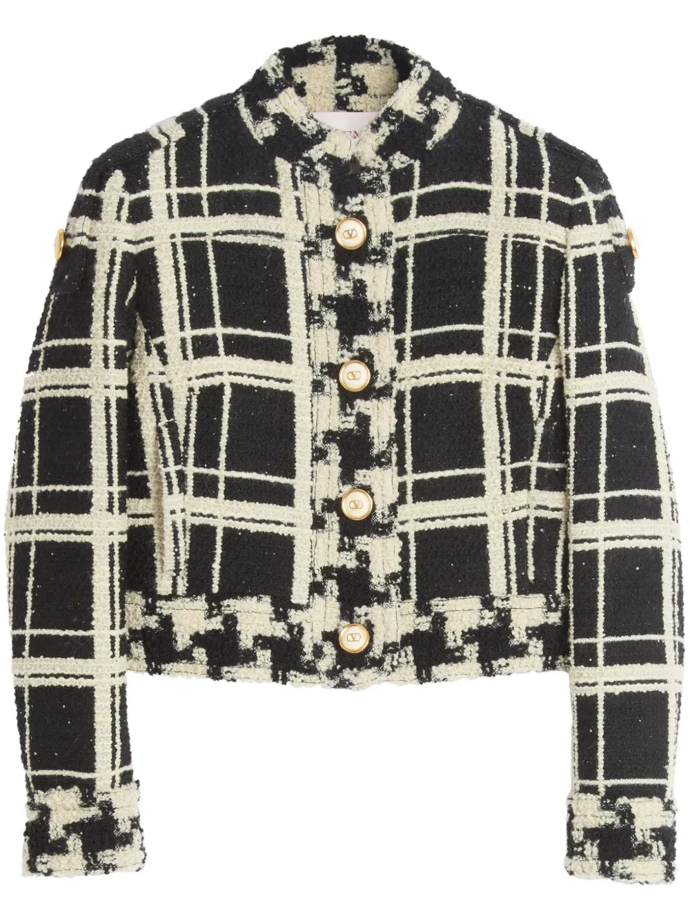 Checked Tweed Caban Jacket
