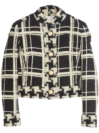 Checked Tweed Caban Jacket
