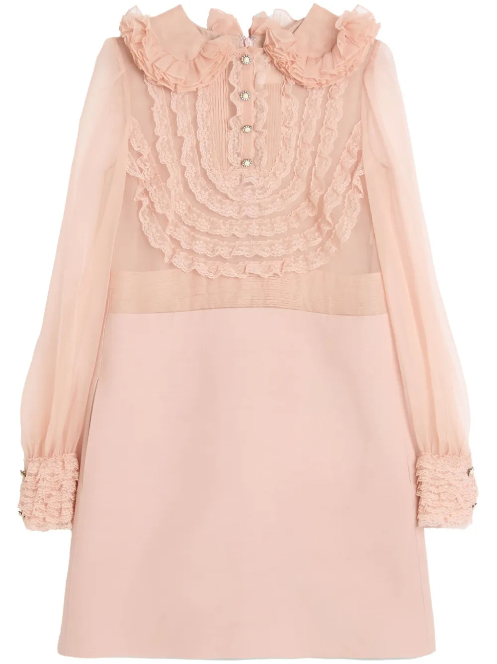 Embroidered Crepe Couture Mini Dress