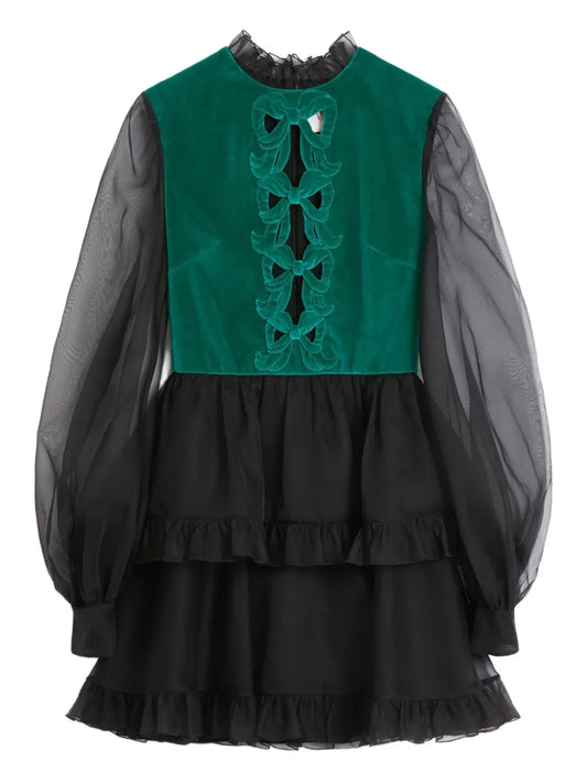 Embroidered Organza Mini Dress