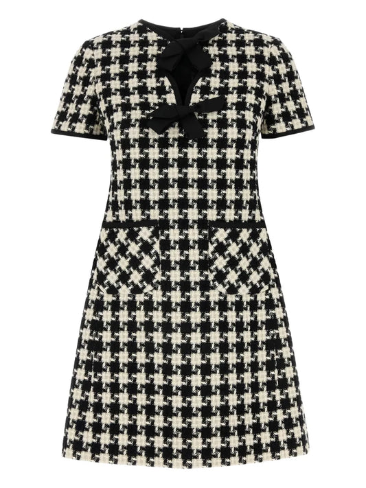 Geometric-Pattern Mini Dress