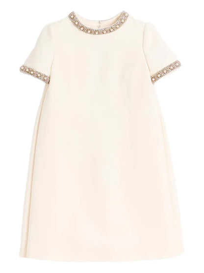 Crepe Couture Embroidered Mini Dress