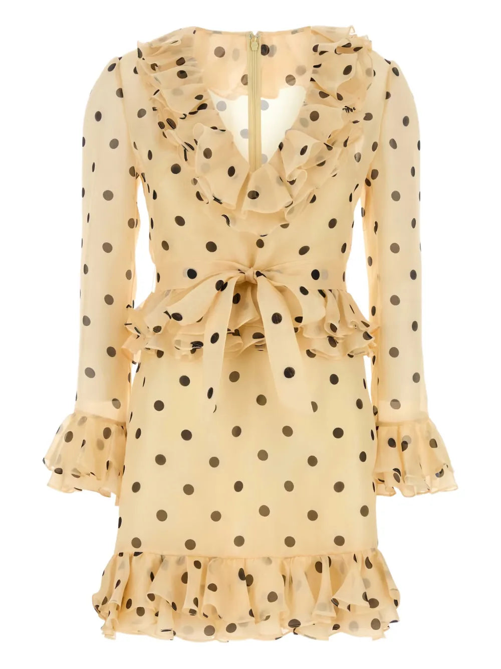 Polka Dot-Print Organza Mini Dress