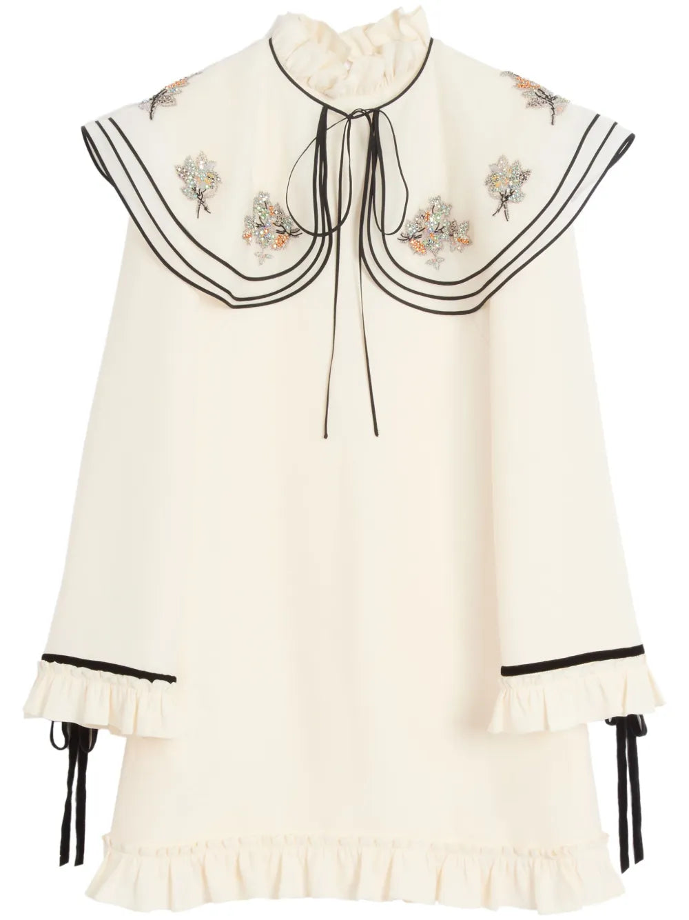Oversized-Collar Silk Dress