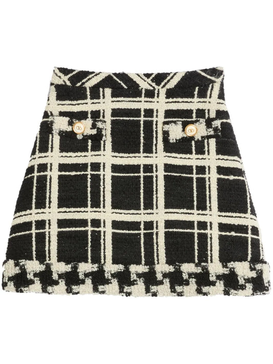 Checked Tweed Skirt