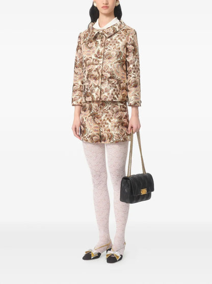 Floral-Jacquard Shorts