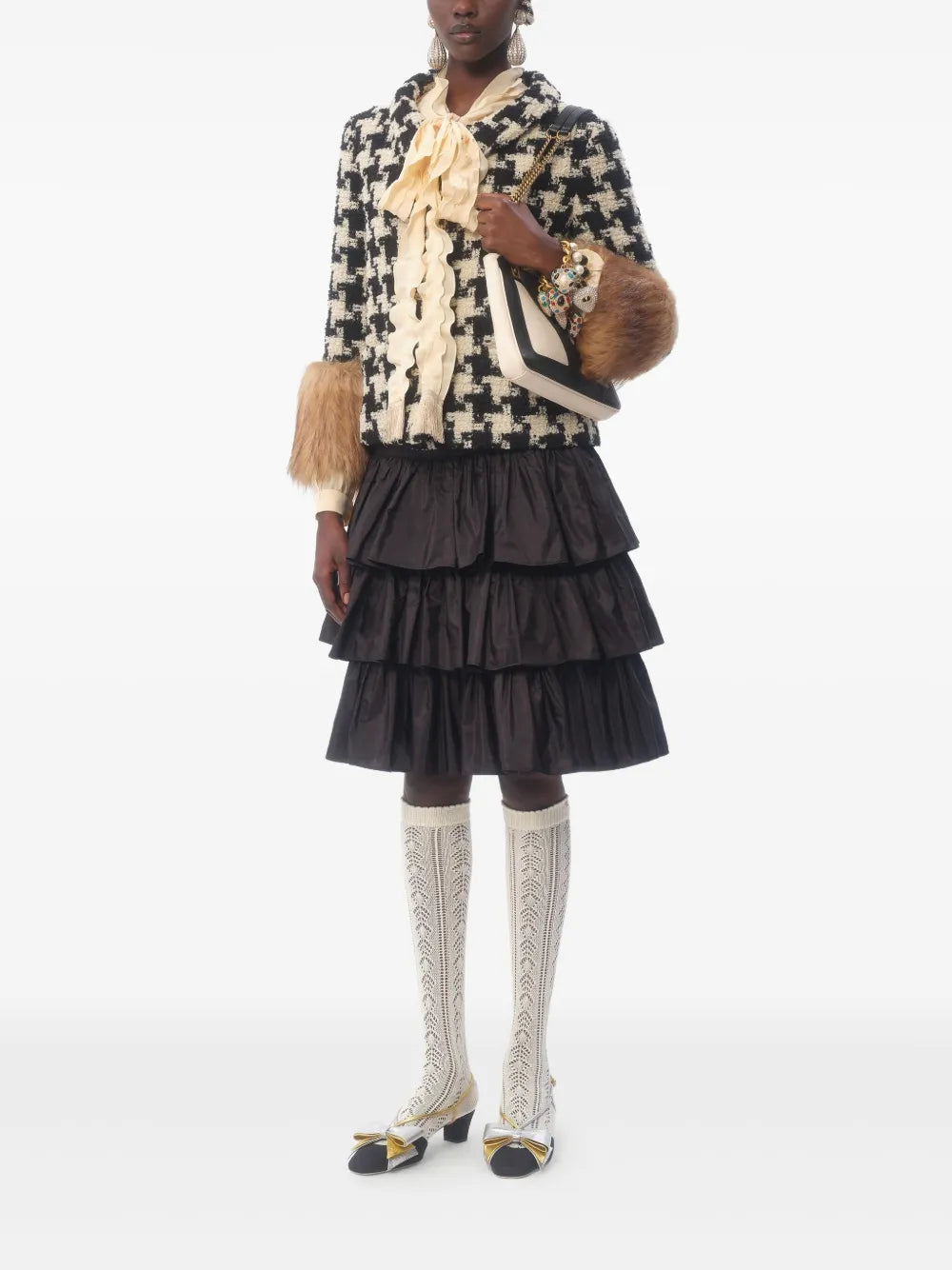 Pied-De-Poule Tweed Jacket