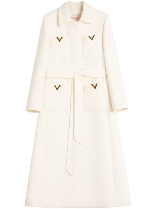 Drill Double-Breasted Coat