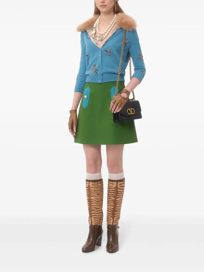 Embroidered Wool Cardigan