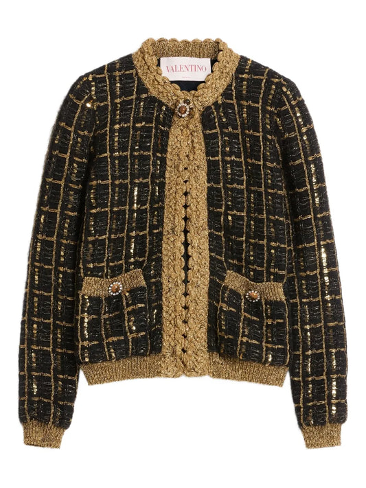 Sequin-Embellished Cardigan