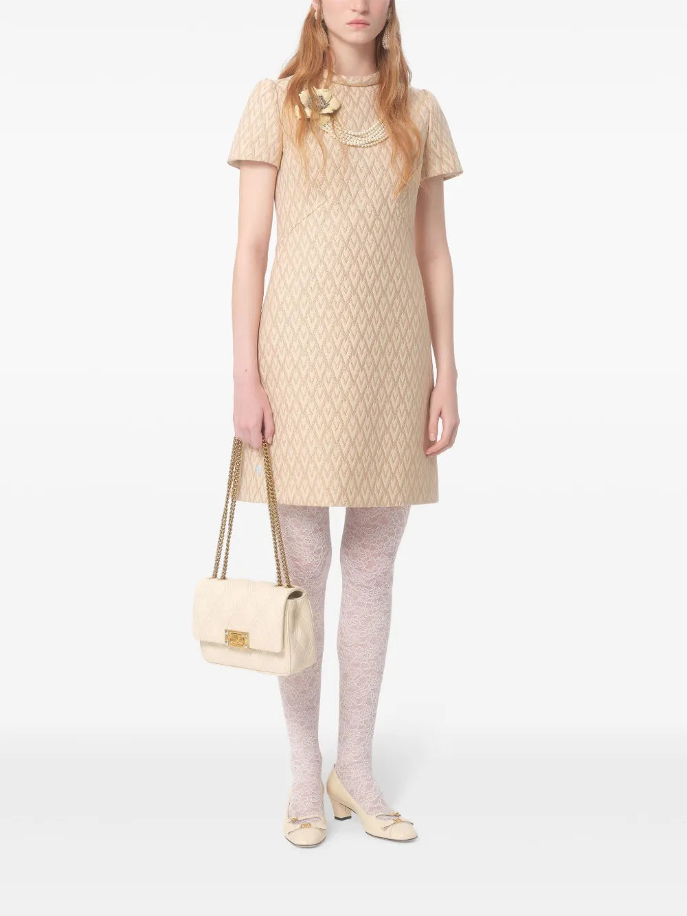 Toute La V Lurex Jacquard Mini Dress