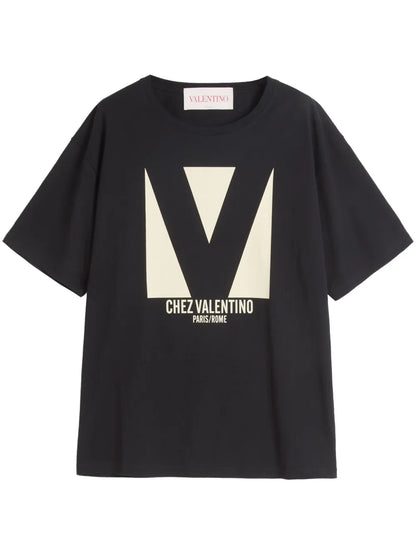 Chez Valentino-Print T-Shirt