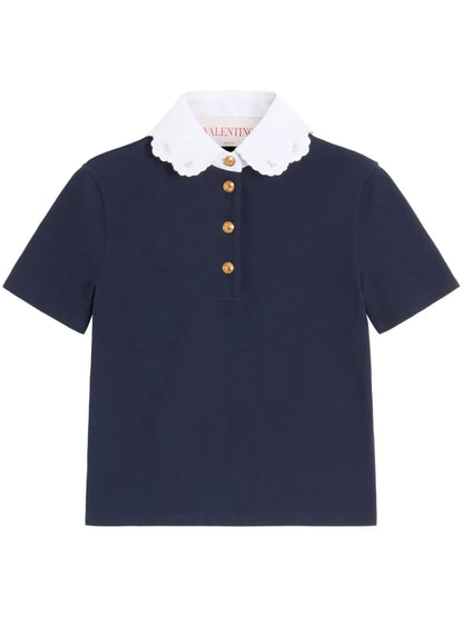 Embroidered Polo Top