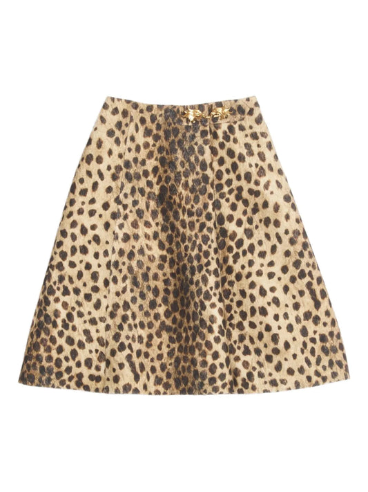 Jaguar Spots Wool Skirt