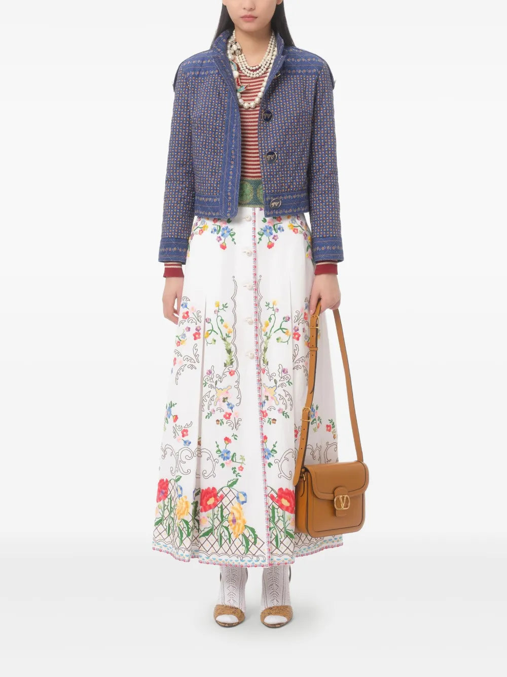 Embroidered Midi Skirt