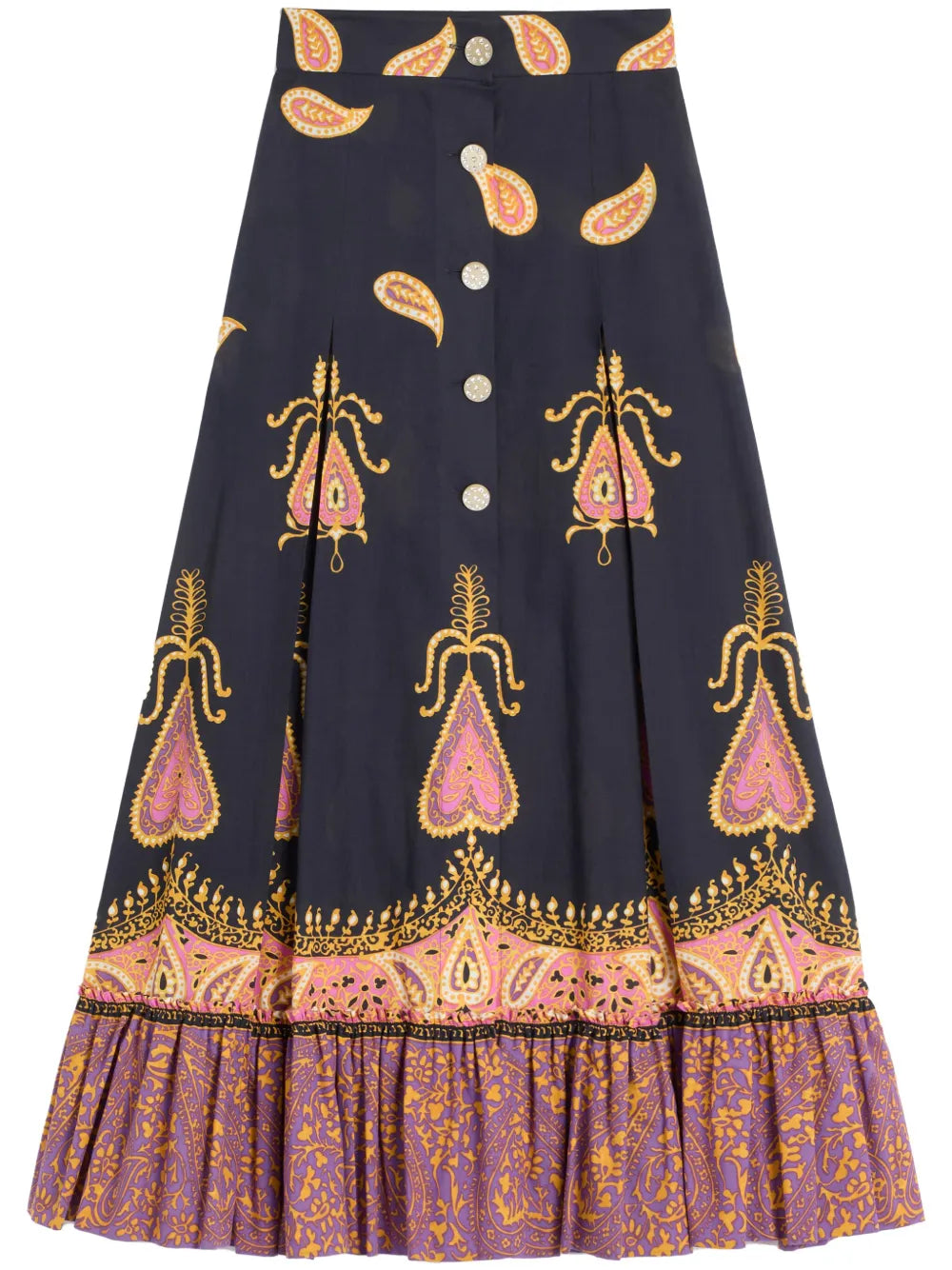 Paisley-Print Maxi Skirt